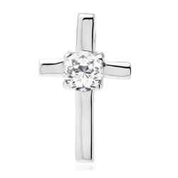 Cruciulita argint pandantiv cu piatra DiAmanti K0048R_W-DIA (Argint 925‰ 1 g.)